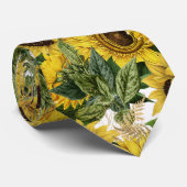Sonnenblume Wasserfarbenflorale Neck Tie Krawatte (Gerollt)