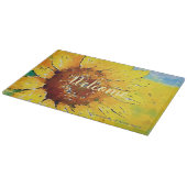 Sonnenblume Wasserfarbenmalerei Schneidebrett (Ecke)