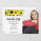 Sonnenblume weck der Feier des Lebens mit Foto Einladung (Vorne/Hinten)