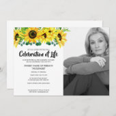 Sonnenblume weck Feiern | BW-Foto Einladung (Vorne/Hinten)