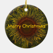 Sonnenblume-Weihnachtsverzierung Keramikornament (Hinten)