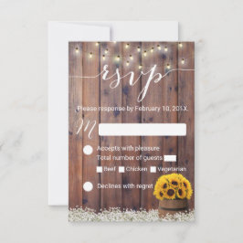 Sonnenblume Wein Barrel Rustic Wedding RSVP