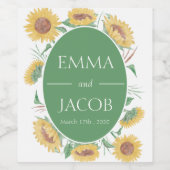 Sonnenblume Weinetikett (Einzelnes Label)