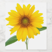 Sonnenblume Weinetikett (Einzelnes Label)