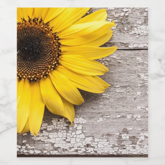 Sonnenblume Weinetikett (Einzelnes Label)