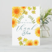 Sonnenblume Weiß Dankeskarte (Stehend Vorderseite)