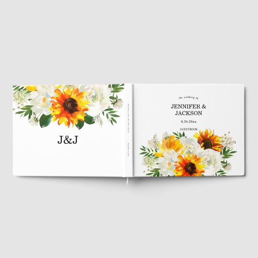 Sonnenblume - weiß gästebuch (Voll)