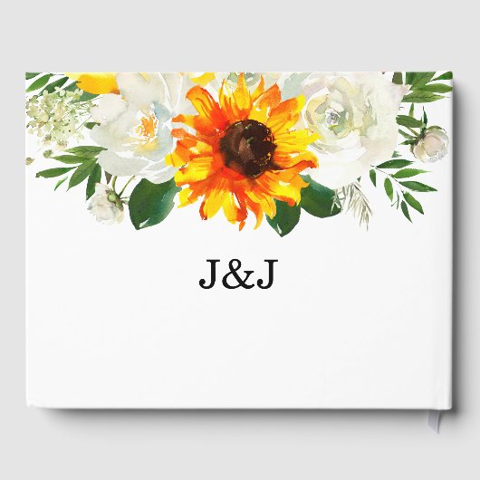 Sonnenblume - weiß gästebuch (Rückseite)