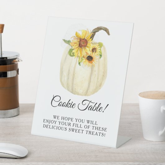 Sonnenblume Weiße Pumpkin Duschkochtabelle Sockelschild (In SItu)