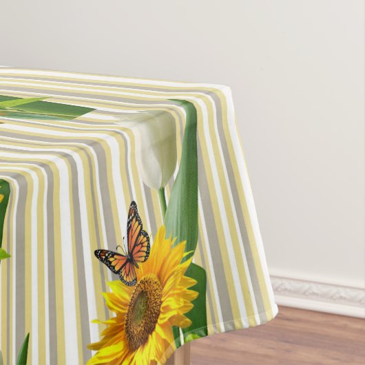 Sonnenblume Weiße Tulip Butterfly Tablecloth Tischdecke (Beispiel)
