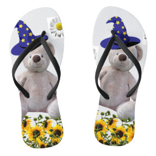 Sonnenblume Weißer Teddybär Flip Flops Badesandalen