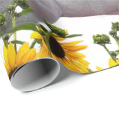 Sonnenblume Weißteddy Bären Matte Wrapping Paper Geschenkpapier (Rolleneckpunkt)