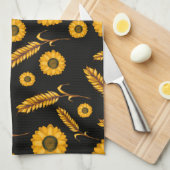 Sonnenblume Weizenküche Handtuch (Viertel Falte)