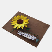 Sonnenblume "Welcome"-Zeichen Fußmatte (Schrägansicht)