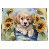 Sonnenblume Welpe Große Geschenktüte (Vorderseite)