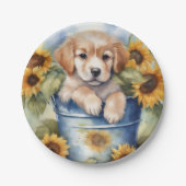 Sonnenblume Welpe Pappteller (Vorderseite)