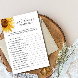 Sonnenblume Wer das beste Spiel der Braut kennt