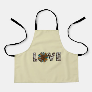 Sonnenblume Western Liebe Boho Sommer Tierprint Schürze