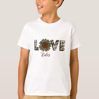 Sonnenblume Western Liebe Boho Sommer Tierprint T-Shirt