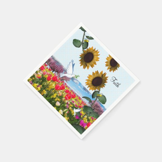 Sonnenblume White Dove Faith Paper Napkins Serviette (Ecke)