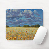 Sonnenblume Wiadow Whimsical Art Cloudy Sky Mousepad (Mit Mouse)
