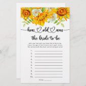 Sonnenblume wie alt das zukünftige Spiel war (Vorne/Hinten)