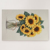 Sonnenblume Wildblume Botanische Kunst Puzzle (Horizontal)