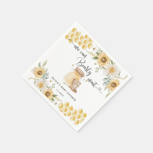 Sonnenblume wir können warten Babydusche Serviette (Ecke)