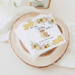 Sonnenblume wir können warten Babydusche Serviette