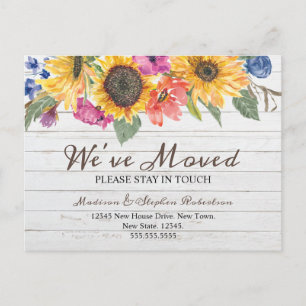 Sonnenblume Wir sind umgezogen Adressänderung Postkarte
