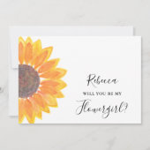 Sonnenblume wird mein Blumenmädchen sein Einladung (Vorderseite)