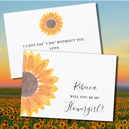 Sonnenblume wird mein Blumenmädchen sein Einladung