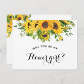 Sonnenblume wird mein Vorschlag für ein Blumenmädc Ankündigungspostkarte (Vorne/Hinten)