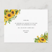 Sonnenblume wird mein Vorschlag für ein Blumenmädc Ankündigungspostkarte (Rückseite)