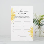 Sonnenblume Wo waren wir Brautparty (Stehend Vorderseite)