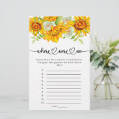 Sonnenblume, wo wir Brautparty spielten (Stehend Vorderseite)
