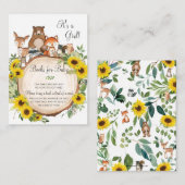 Sonnenblume Woodland Animals Bücher für Babydusche Begleitkarte (Vorne/Hinten)