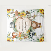 Sonnenblume Woodland Animals Kinderdusche Empfang Wandteppich (Vorderseite (Horizontal))