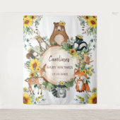 Sonnenblume Woodland Animals Kinderdusche Empfang Wandteppich (Vorderseite)