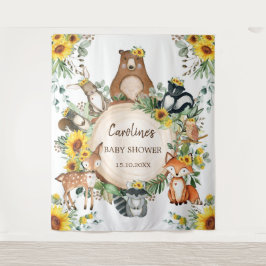Sonnenblume Woodland Animals Kinderdusche Empfang Wandteppich