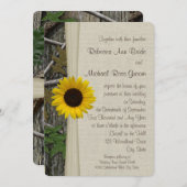 Sonnenblume Woodland Camouflage Hochzeit Einladung (Vorne/Hinten)