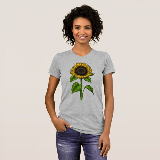 Sonnenblume zeichnend Hemd T-Shirt (Vorne ganz)