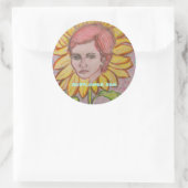 Sonnenblume Zen Runder Aufkleber (Tasche)