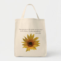 Sonnenblume-Zitat-Tasche Helens Keller