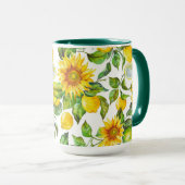 Sonnenblume & Zitrone Tasse (VorderseiteRechts)