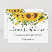 Sonnenblume Zuhause Sweet Zuhause Moving Ankündigu Postkarte (Vorne/Hinten)