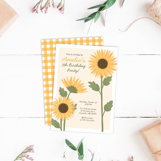 Sonnenblume zum Geburtstag Einladung für Girl's Pa