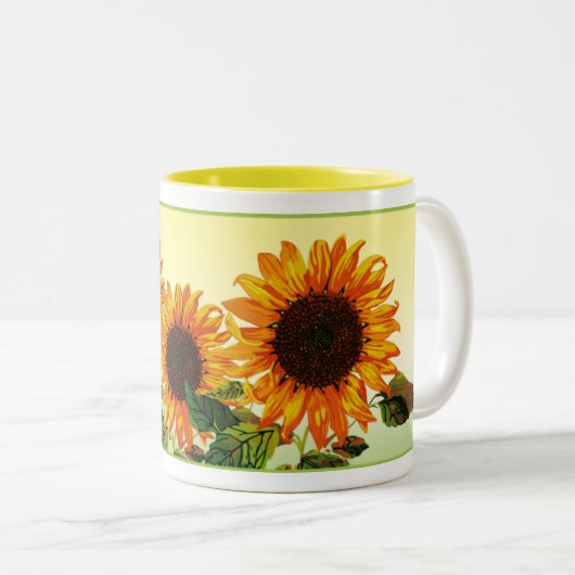 Sonnenblume Zweifarbige Tasse (VorderseiteRechts)