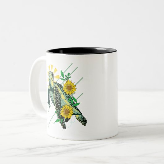 Sonnenblume Zweifarbige Tasse (Vorderseite Links)