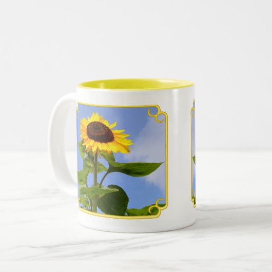 Sonnenblume Zweifarbige Tasse (Vorderseite Links)
